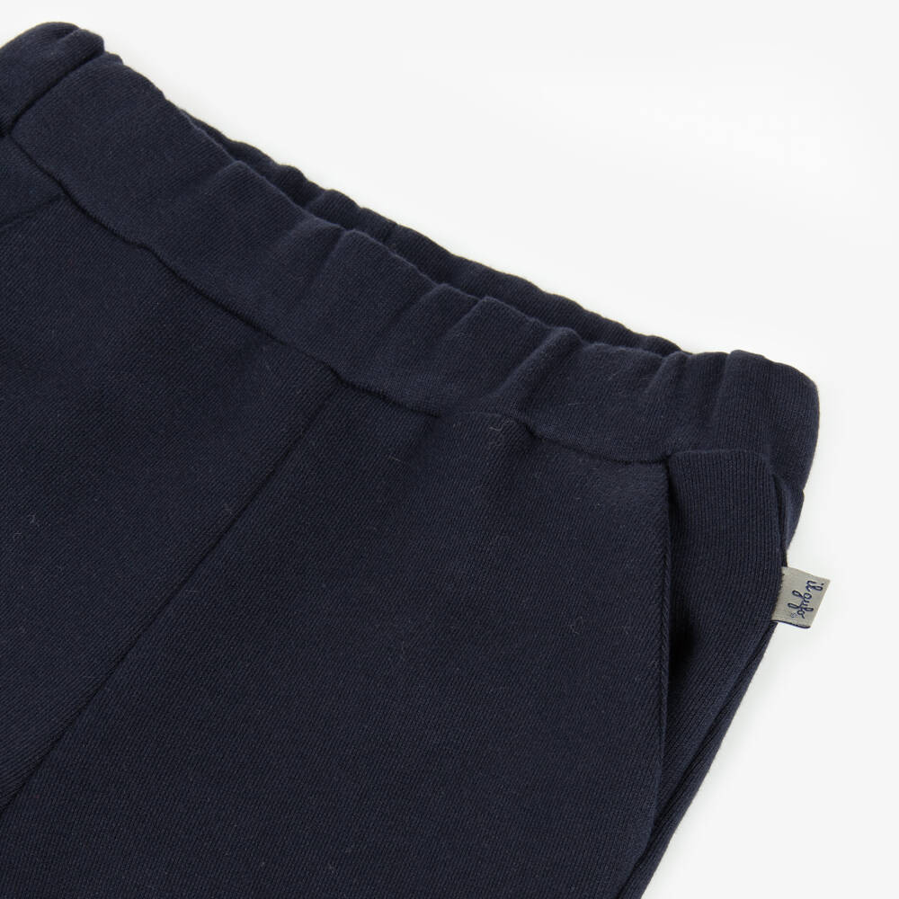 Il Gufo-Boys Navy Blue Cotton Jersey Joggers | Childrensalon Outlet