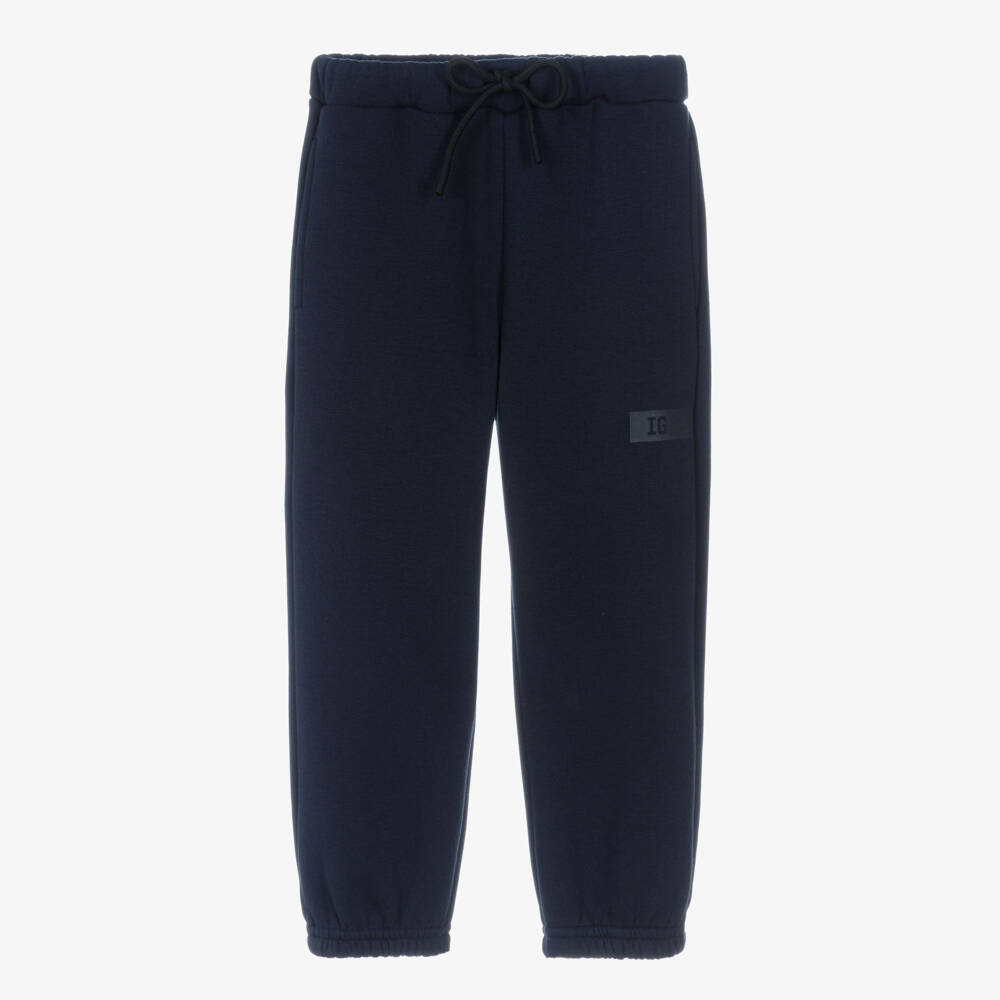 Il Gufo-Boys Navy Blue Cotton Joggers | Childrensalon Outlet