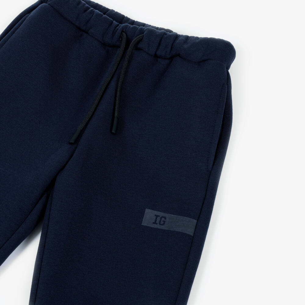 Il Gufo-Boys Navy Blue Cotton Joggers | Childrensalon Outlet