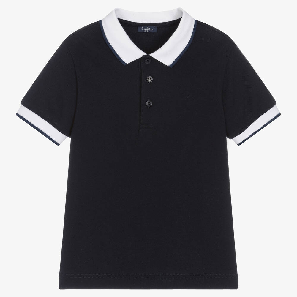 Il Gufo - Navyblaues Baumwollpiqué-Poloshirt | Childrensalon