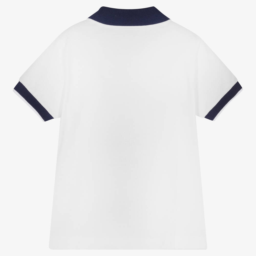 Il Gufo-Boys Navy Blue Cotton Piqué Polo Shirt | Childrensalon Outlet