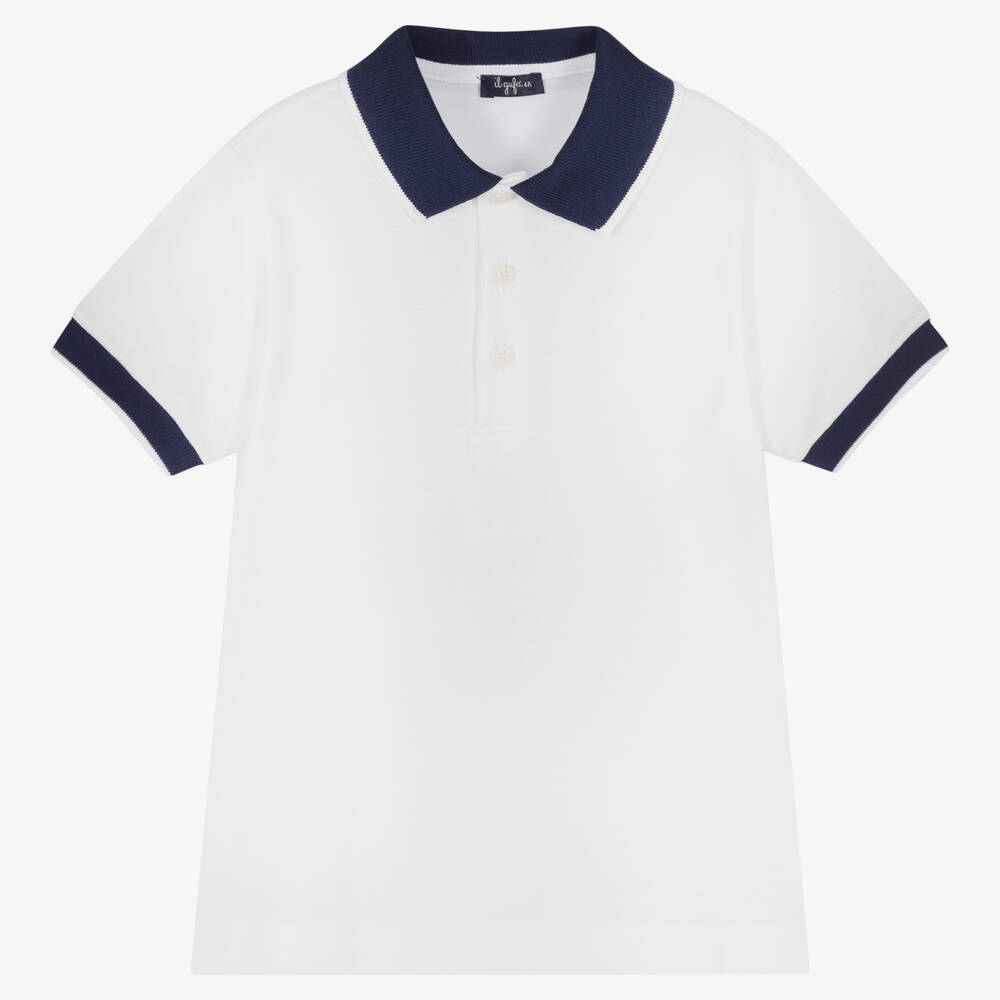 Il Gufo - Boys Navy Blue Cotton Piqué Polo Shirt | Childrensalon
