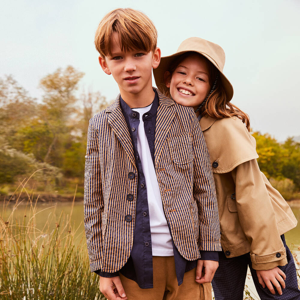 Il Gufo-Boys Navy Blue Cotton Shirt | Childrensalon Outlet