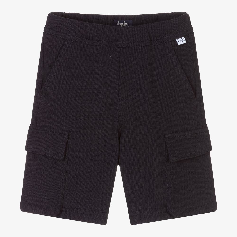 Il Gufo - Boys Navy Blue Cotton Shorts | Childrensalon