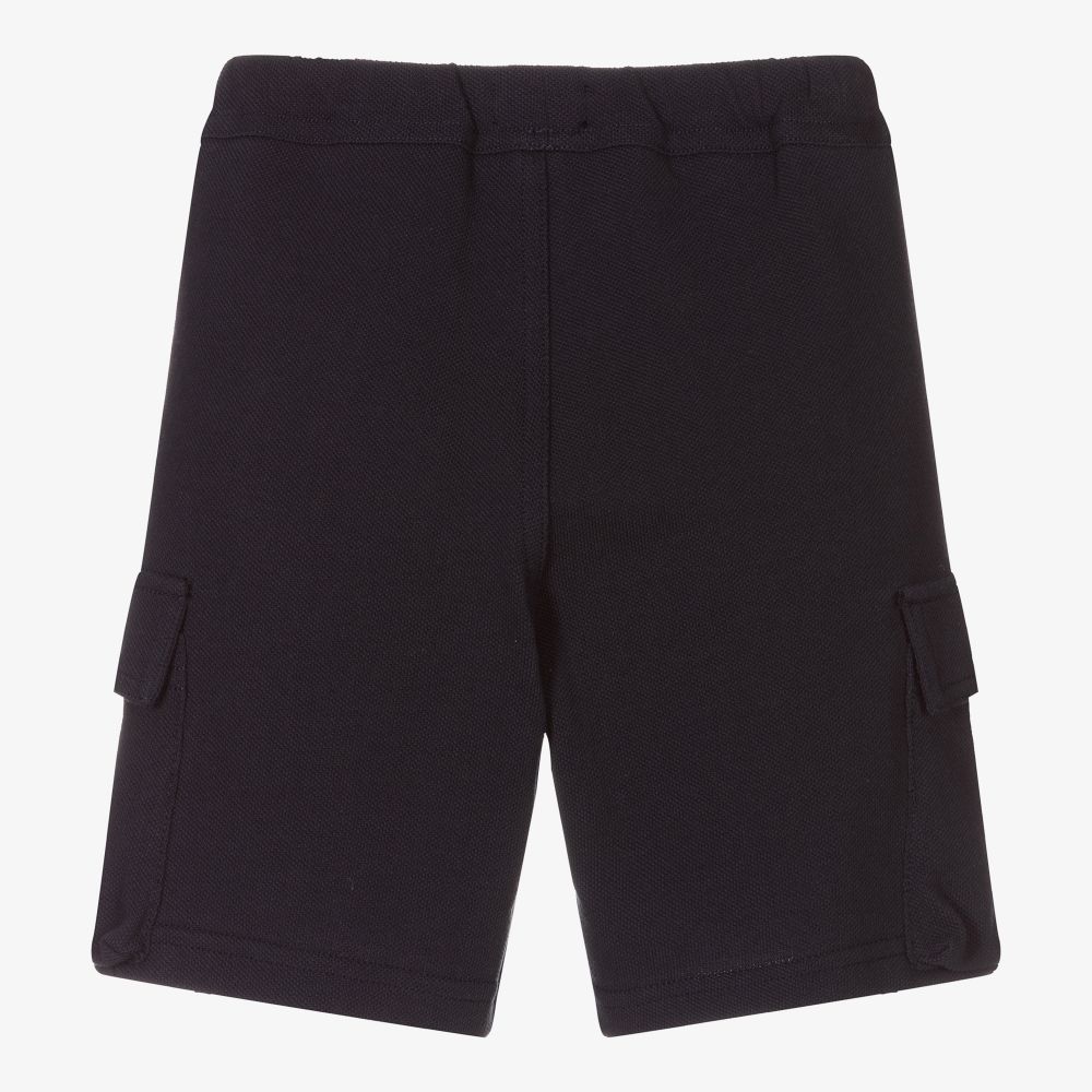 Il Gufo-Boys Navy Blue Cotton Shorts | Childrensalon Outlet