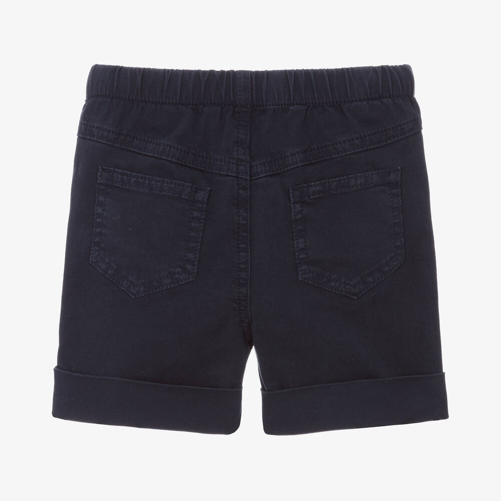 Il Gufo-Boys Navy Blue Cotton Shorts | Childrensalon Outlet