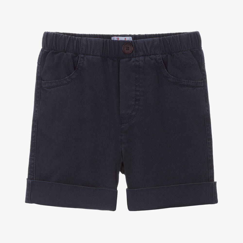 Il Gufo - Boys Navy Blue Cotton Shorts | Childrensalon