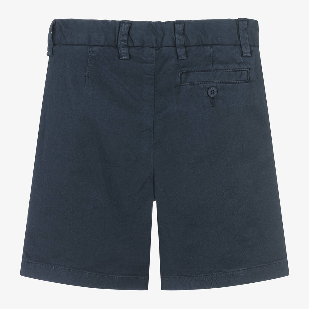Il Gufo-Boys Navy Blue Cotton Shorts | Childrensalon Outlet