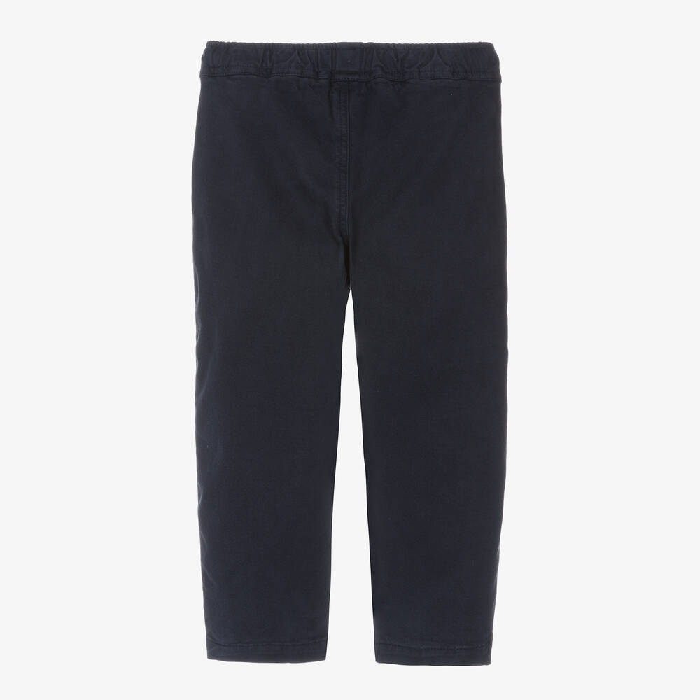 Il Gufo-بنطلون قطن تويل لون كحلي للأولاد | Childrensalon Outlet