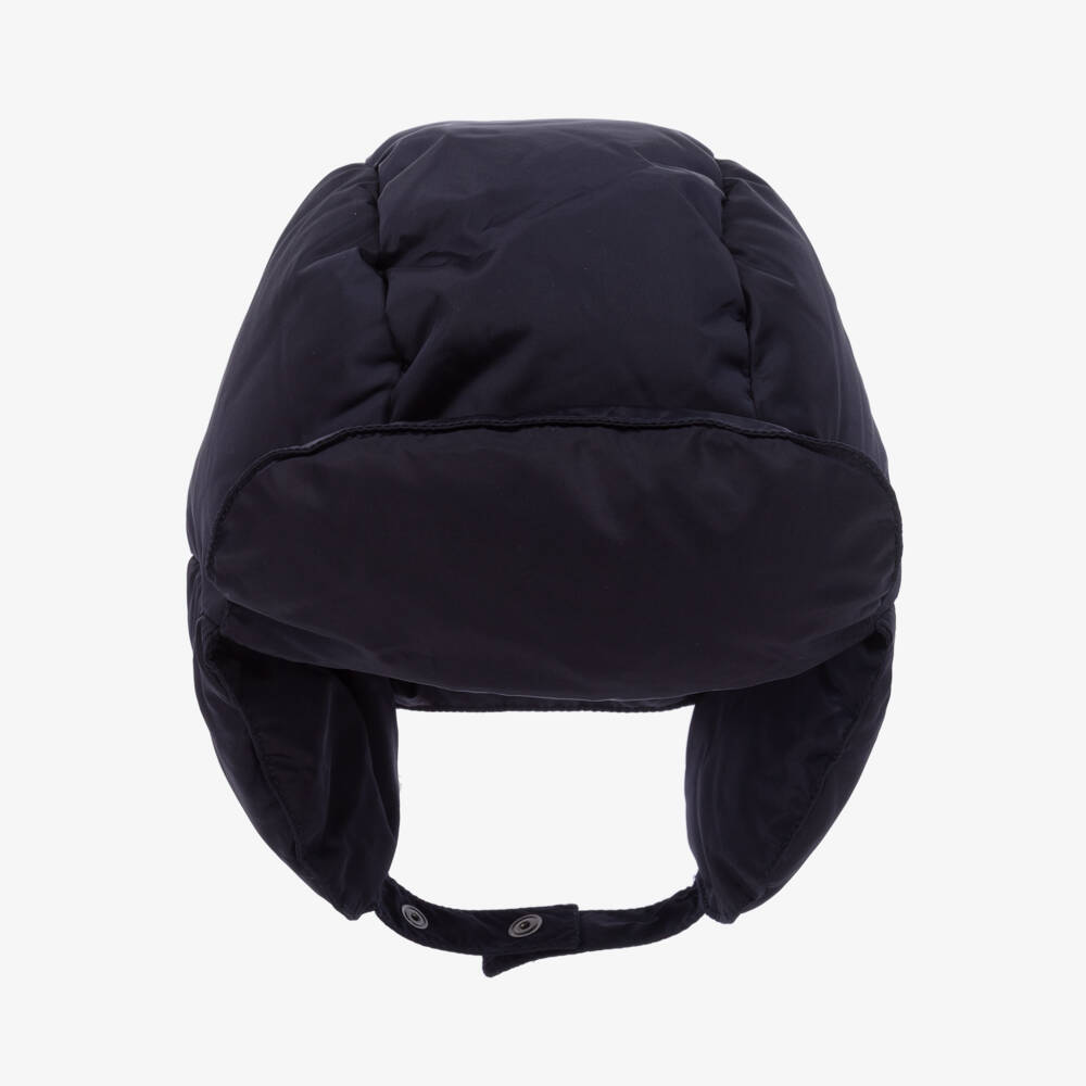 Il Gufo-Boys Navy Blue Down Padded Trapper Hat | Childrensalon Outlet