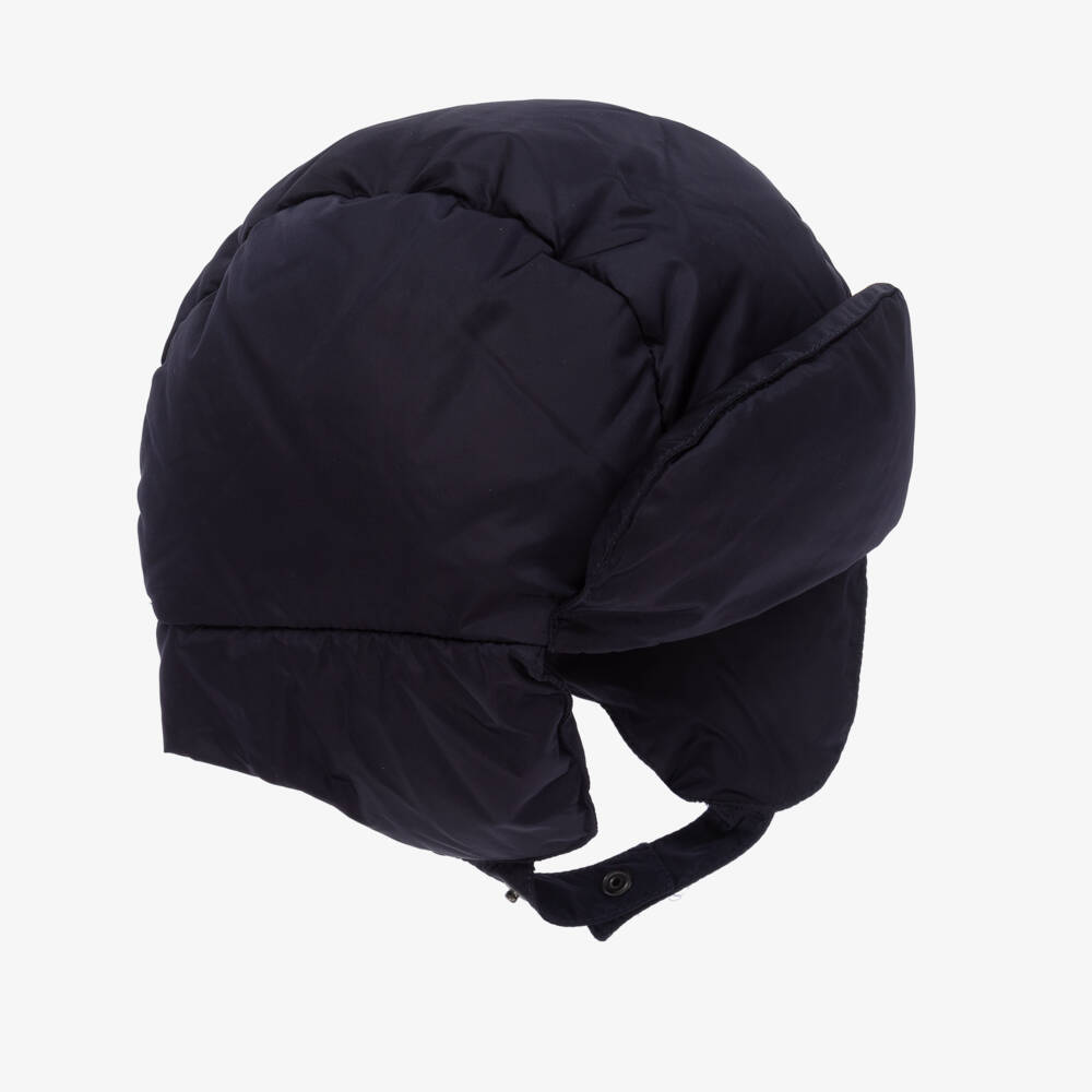 Il Gufo-Boys Navy Blue Down Padded Trapper Hat | Childrensalon Outlet