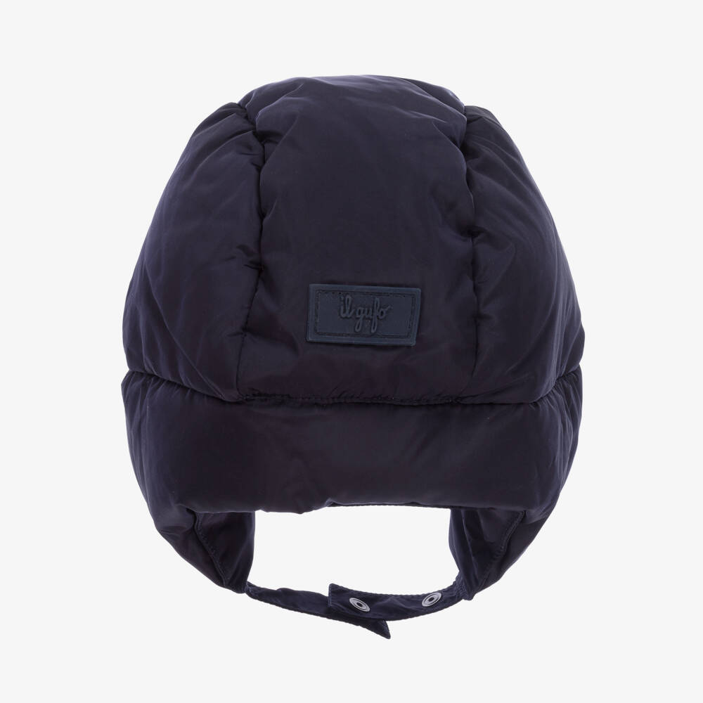 Il Gufo-Boys Navy Blue Down Padded Trapper Hat | Childrensalon Outlet