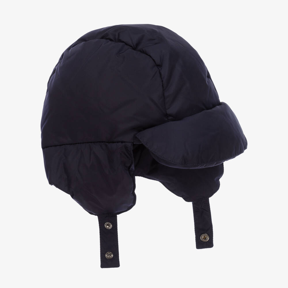 Il Gufo-Boys Navy Blue Down Padded Trapper Hat | Childrensalon Outlet
