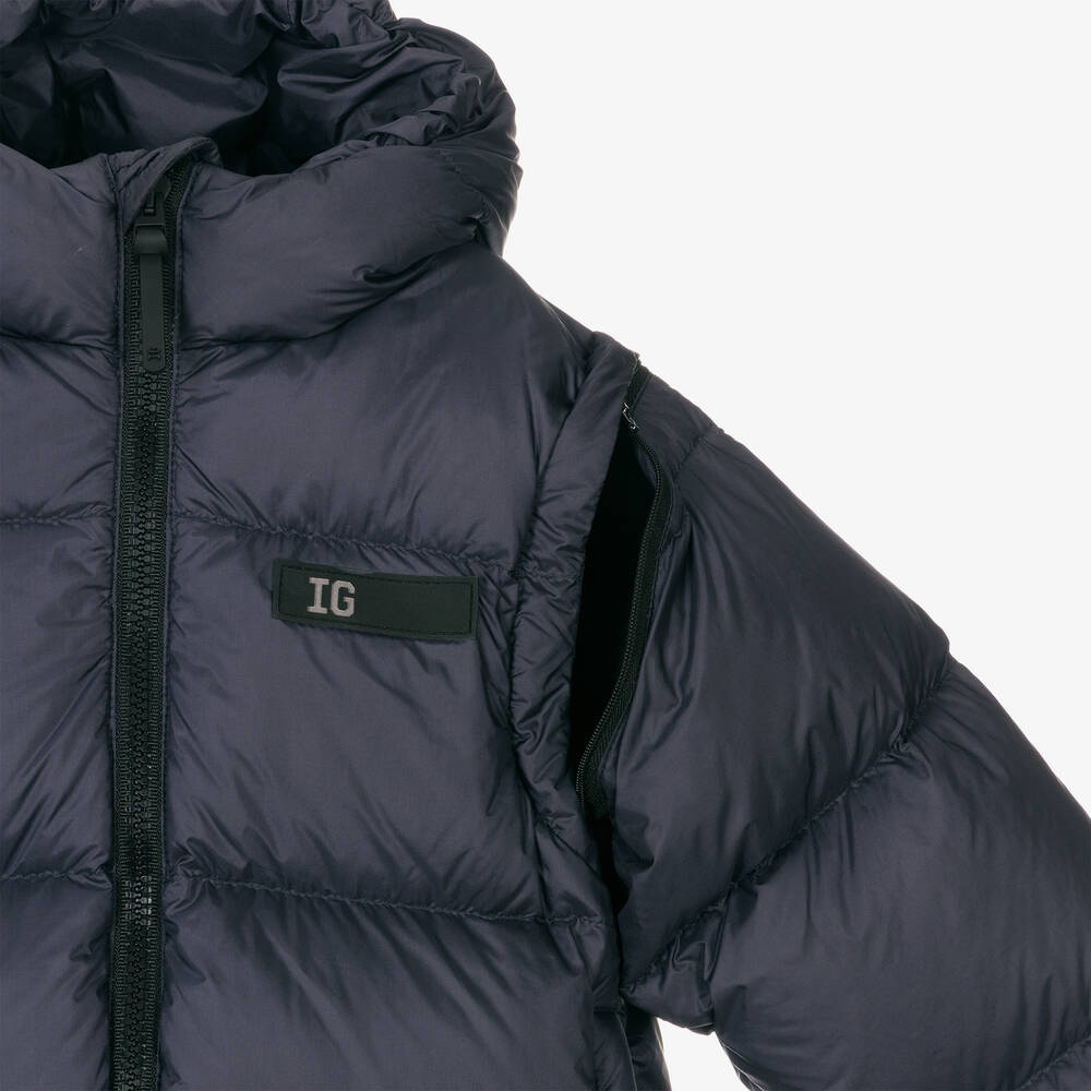 Il Gufo-Boys Navy Blue Down Puffer Jacket | Childrensalon Outlet