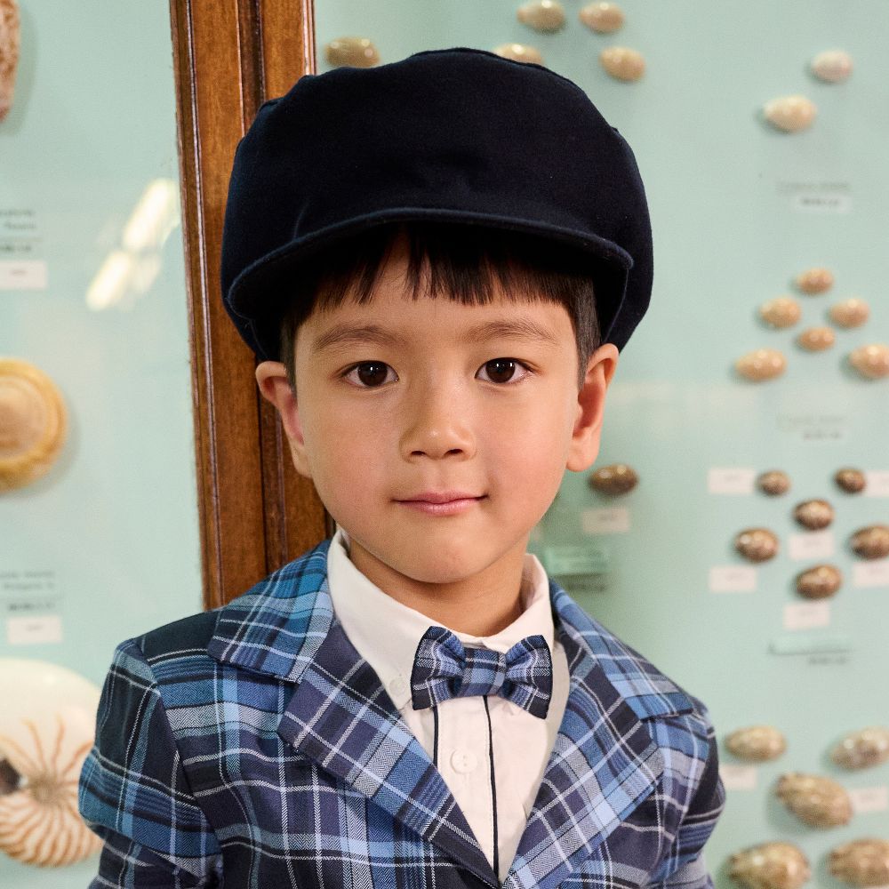 Boys navy flat 2025 cap