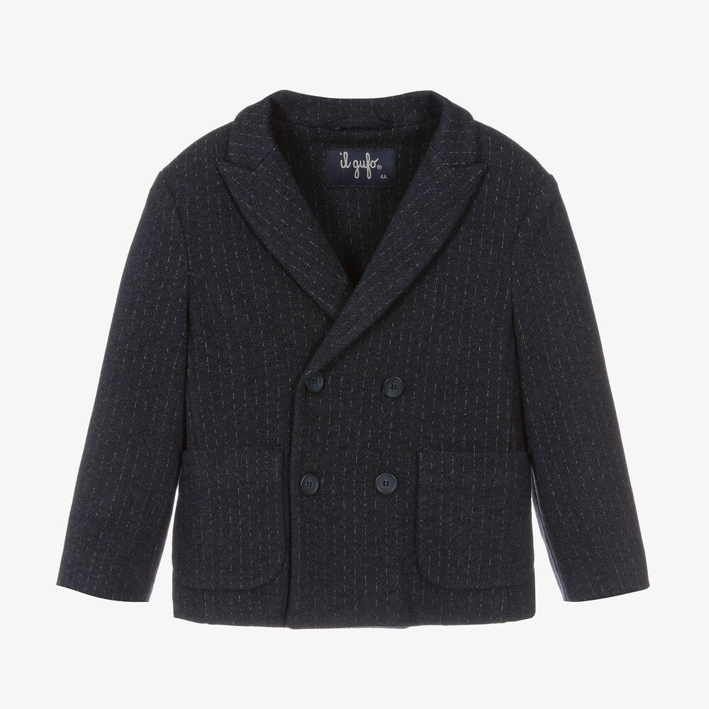 Il Gufo - Blazer bleu marine à rayures tennis | Childrensalon