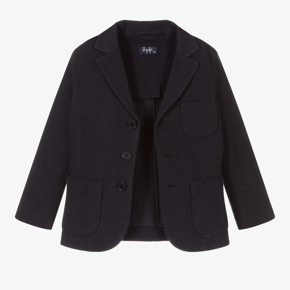 Il Gufo-Синий блейзер из хлопкового пике для мальчиков | Childrensalon Outlet