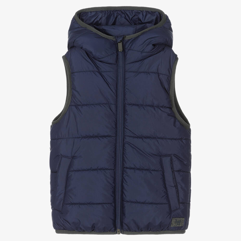 Il Gufo - Boys Navy Blue Puffer Gilet | Childrensalon