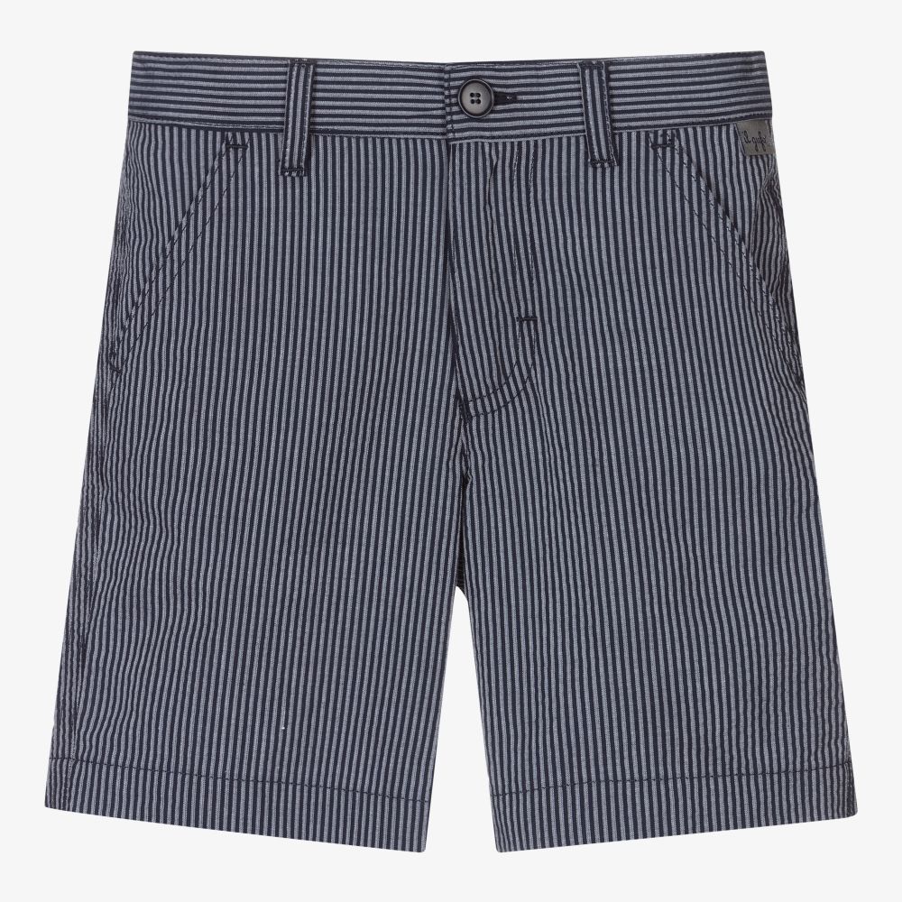 Il Gufo - Short bleu marine rayé Garçon | Childrensalon