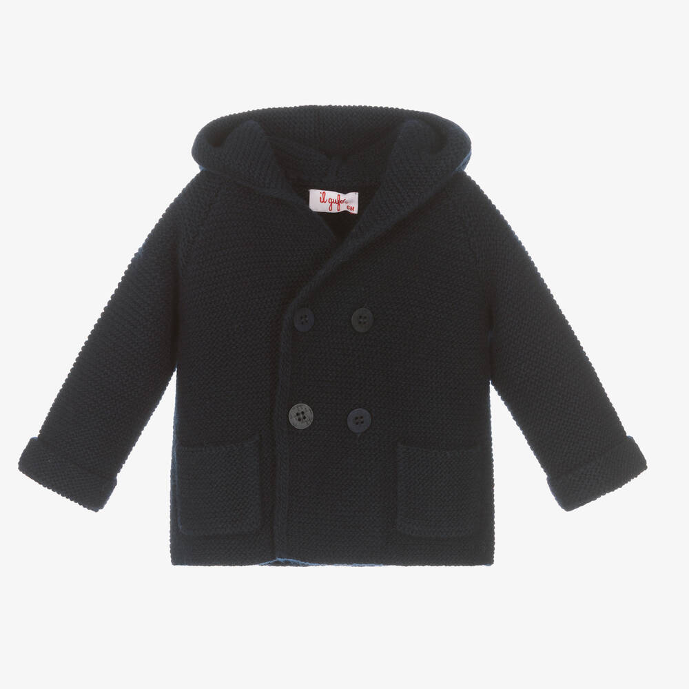Il Gufo-Синий шерстяной кардиган для мальчиков | Childrensalon Outlet