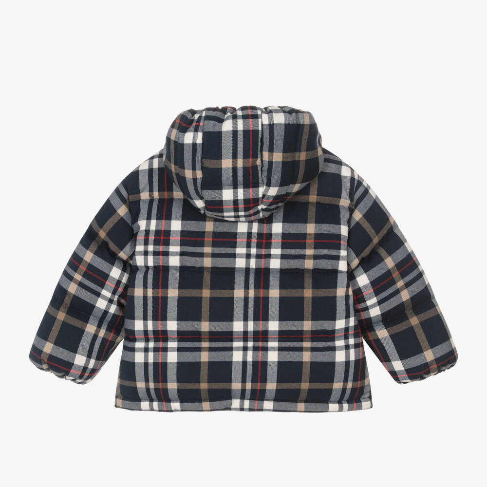 Il Gufo-جاكيت تارتان مبطن بريش لون كحلي للأولاد | Childrensalon Outlet
