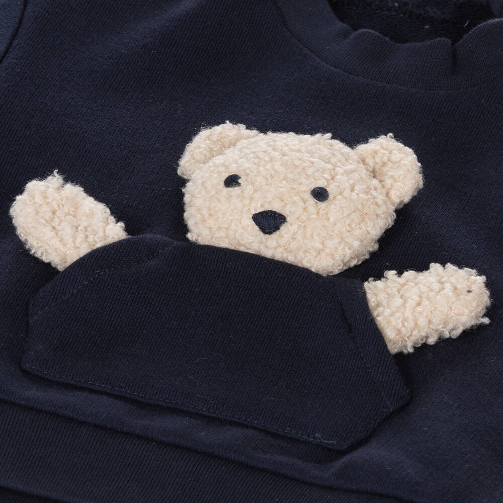Il Gufo-Boys Navy Teddy Bear Loungesuit | Childrensalon Outlet