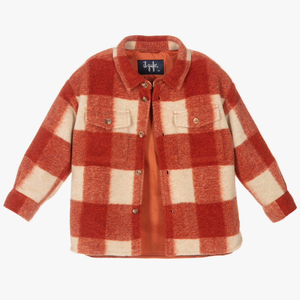 Il Gufo-Boys Orange Checked Jacket | Childrensalon Outlet