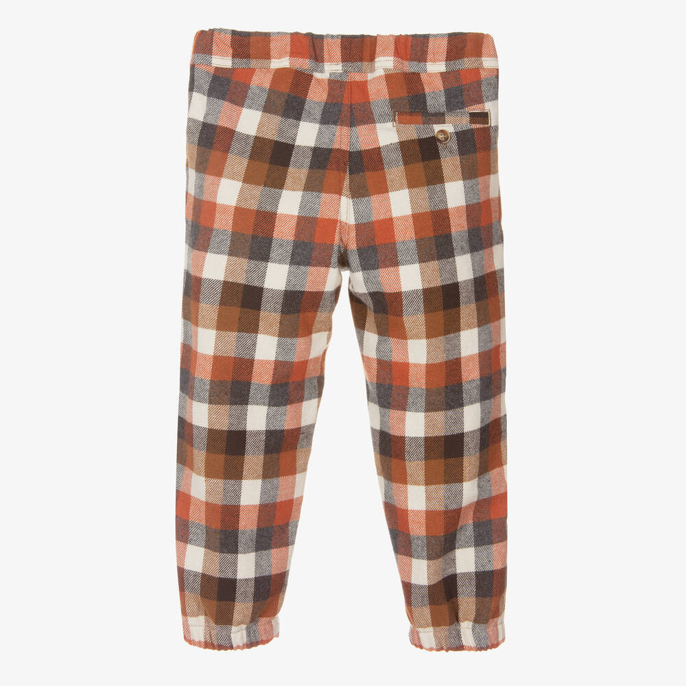 Il Gufo-Брюки в оранжевую клетку для мальчиков | Childrensalon Outlet
