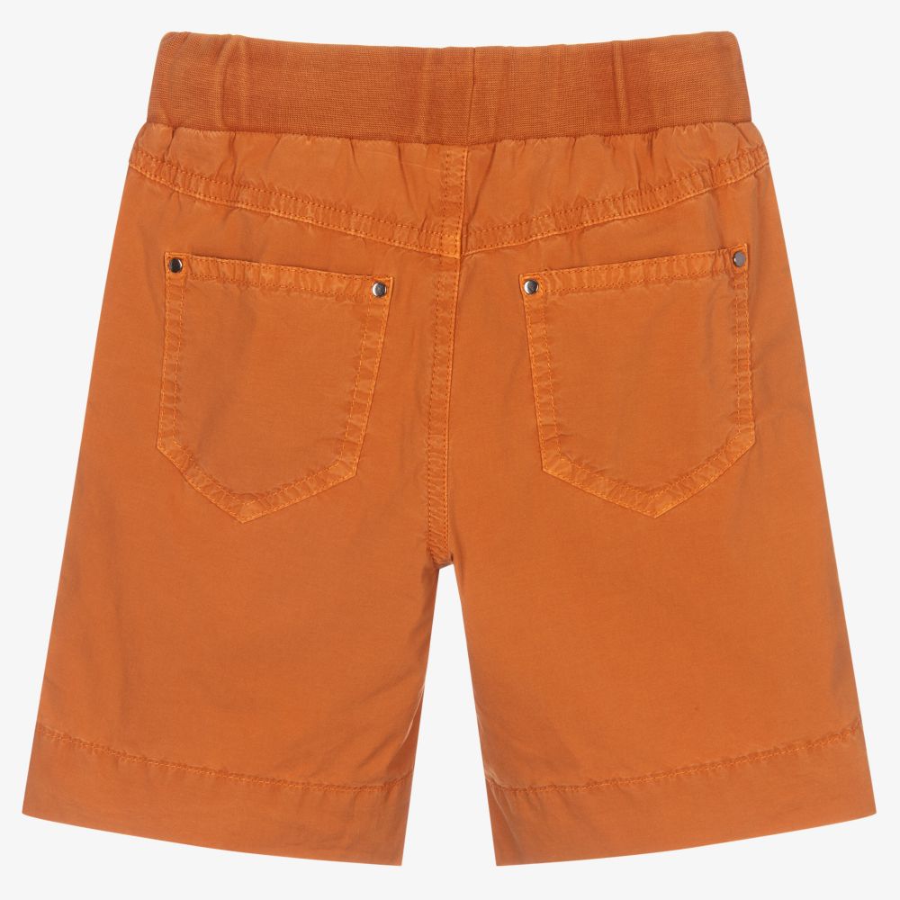 Il Gufo-شورت قطن بوبلين لون برتقالي للأولاد | Childrensalon Outlet