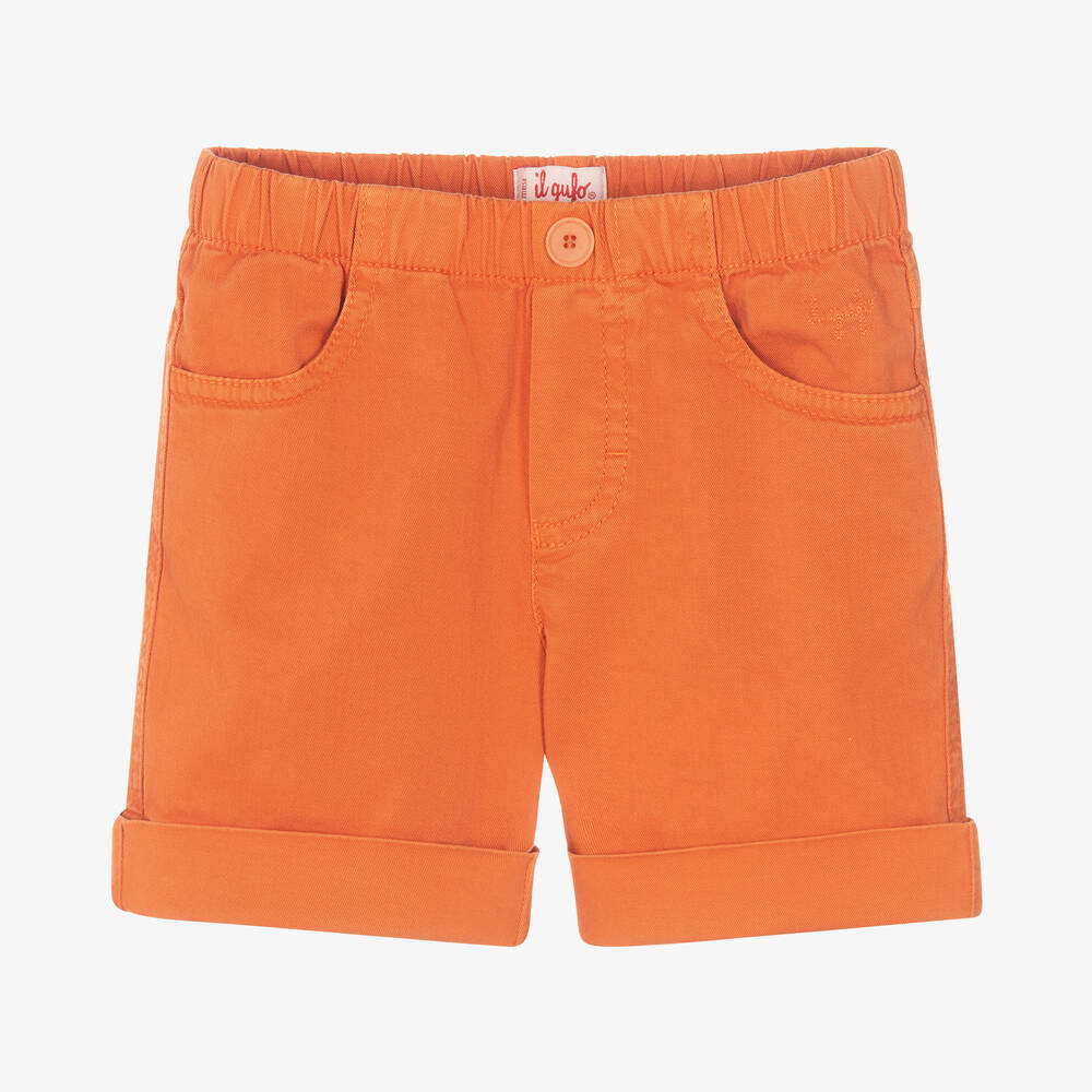 Il Gufo - Boys Orange Cotton Shorts | Childrensalon