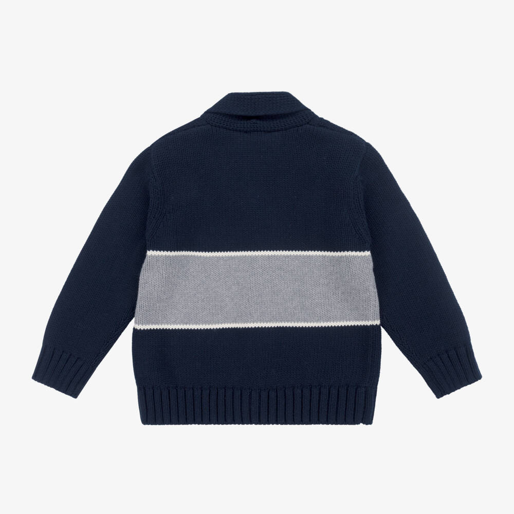 Il Gufo-كارديغان قطن عضوي لون كحلي للأولاد | Childrensalon Outlet