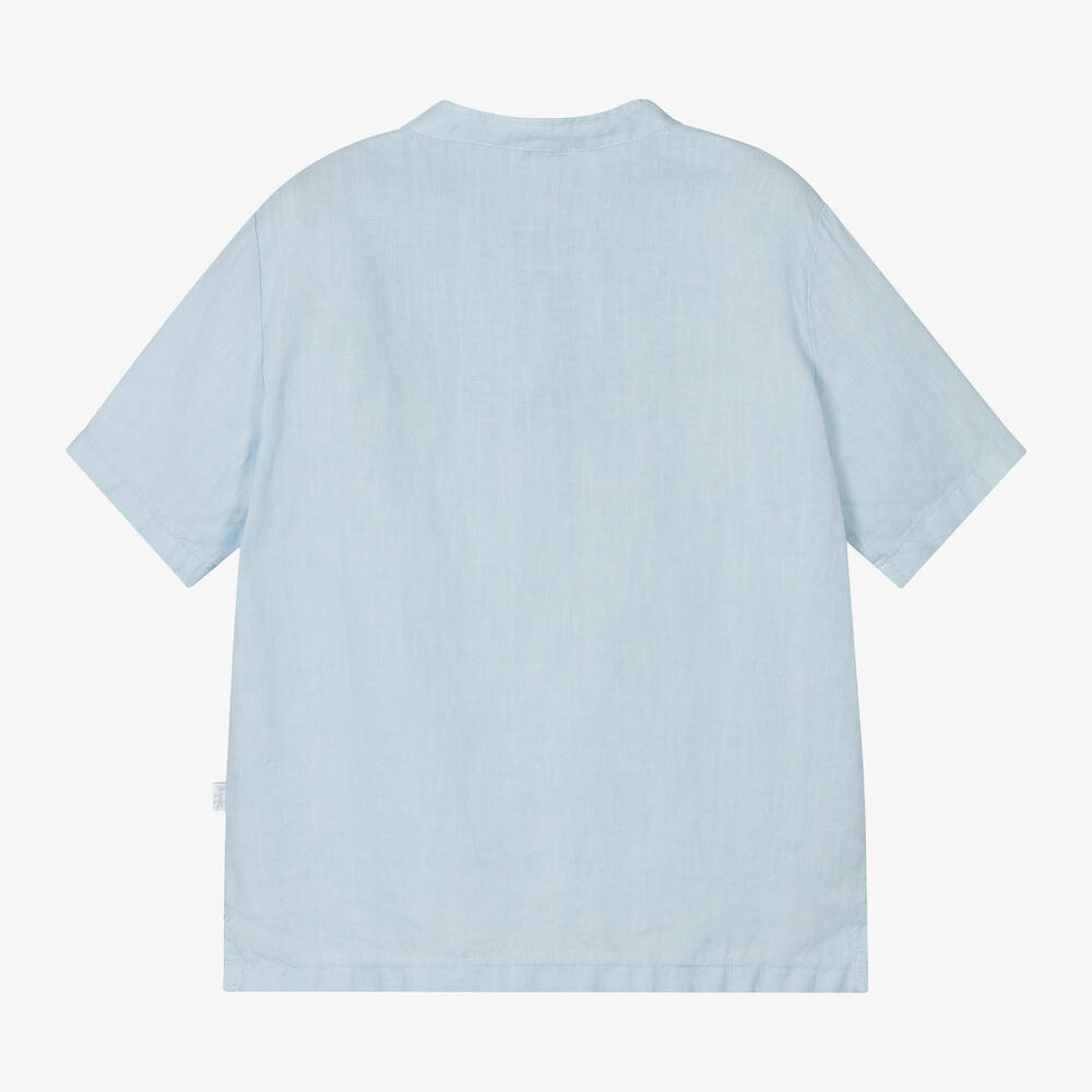 Il Gufo-قميص كتان لون أزرق فاتح للأولاد | Childrensalon Outlet