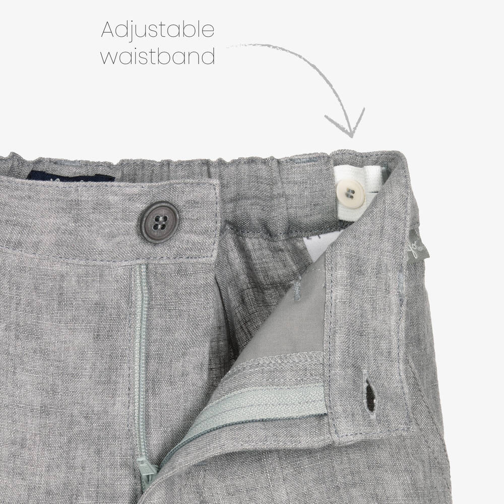 Il Gufo Boys Pale Grey Linen Shorts