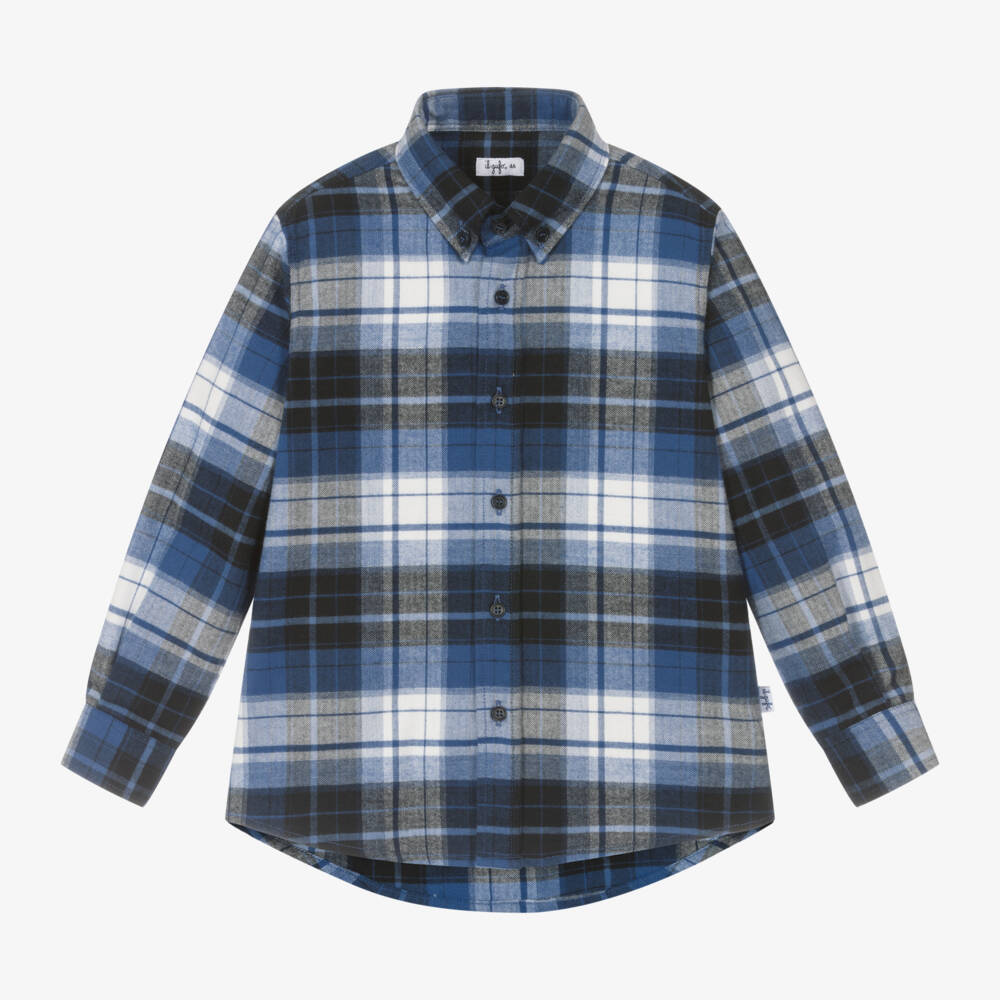 Il Gufo-Boys Plaid Cotton Long Sleeve Shirt | Childrensalon Outlet