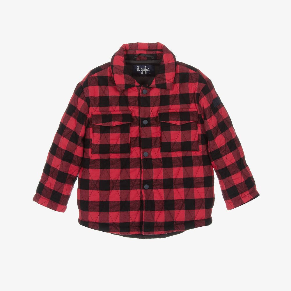 Boys red plaid jacket cheap