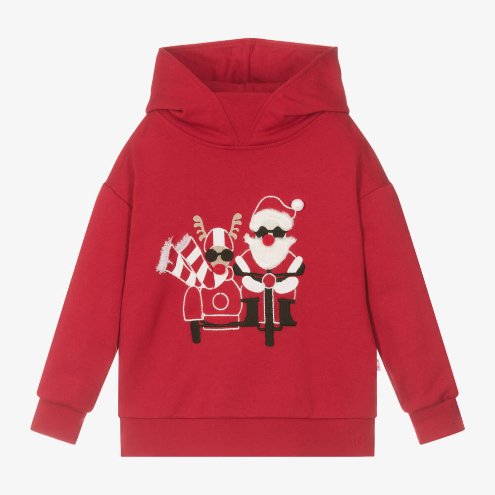 Il Gufo-Boys Red Holiday Hoodie | Childrensalon Outlet