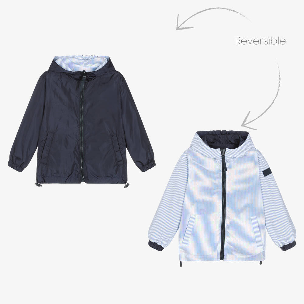 Il Gufo - Boys Reversible Blue Lightweight Jacket | Childrensalon