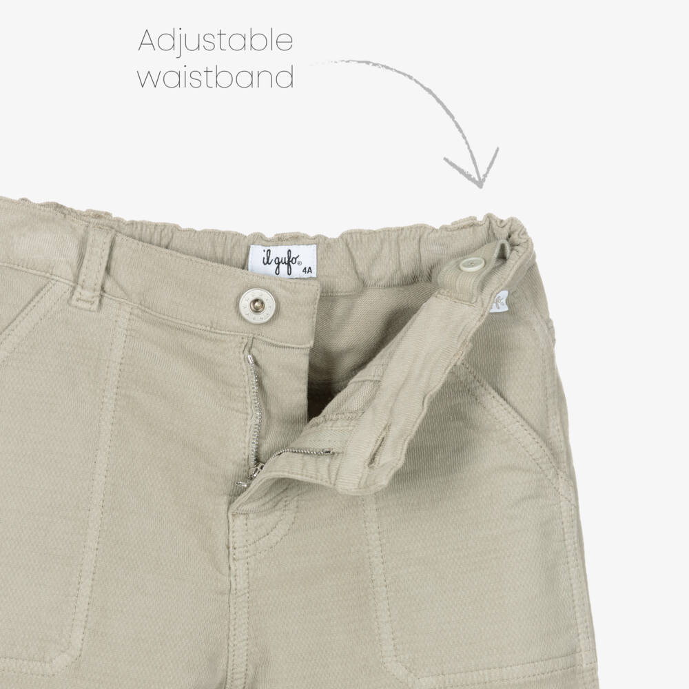 Il Gufo-Boys Sage Green Needle Cord Trousers | Childrensalon Outlet