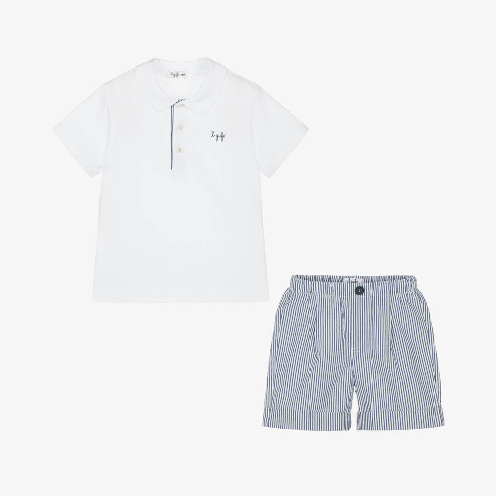 Il Gufo-Boys Sky & Ivory Cotton Set | Childrensalon Outlet