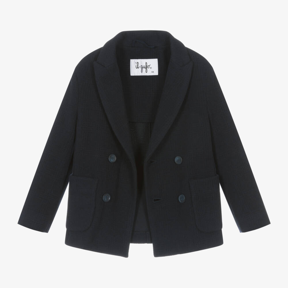 Il Gufo-Boys Smart Blue Checked Jacket | Childrensalon Outlet
