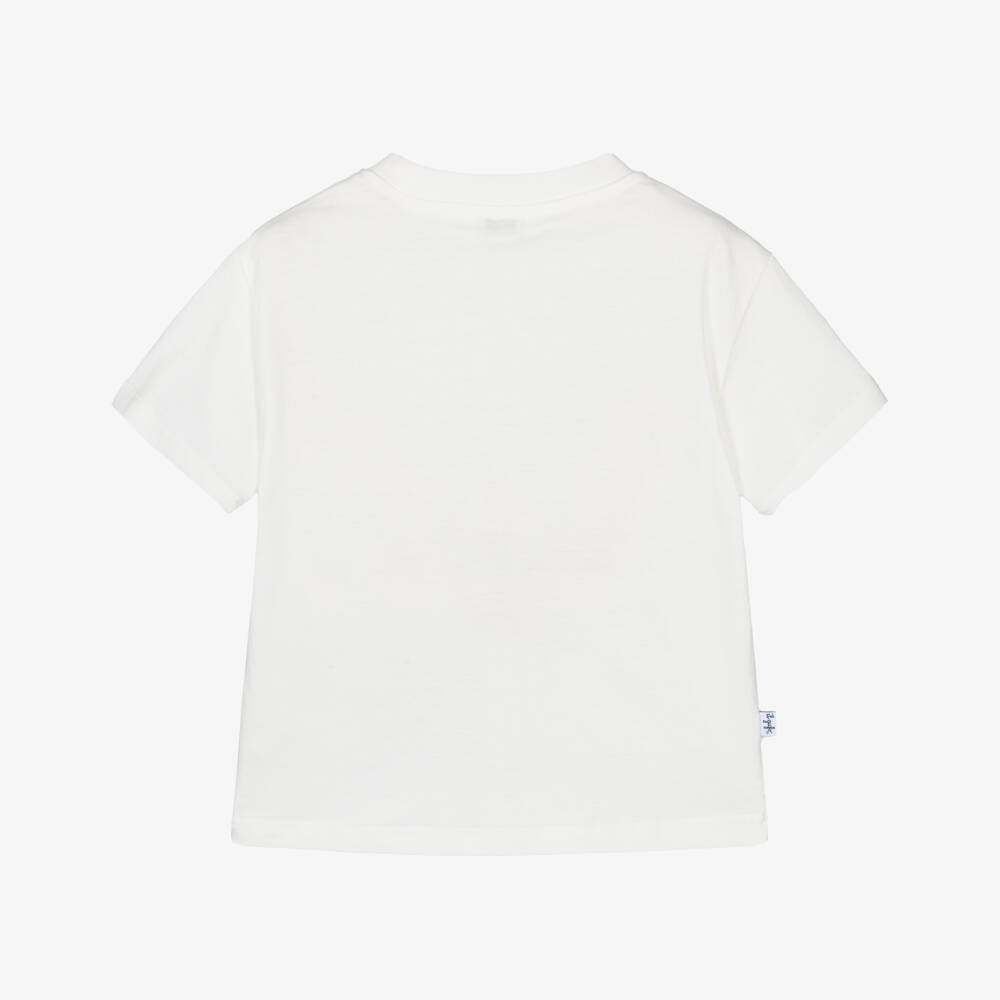 Il Gufo-Мягкая кремовая футболка с мотоциклом для мальчиков | Childrensalon Outlet