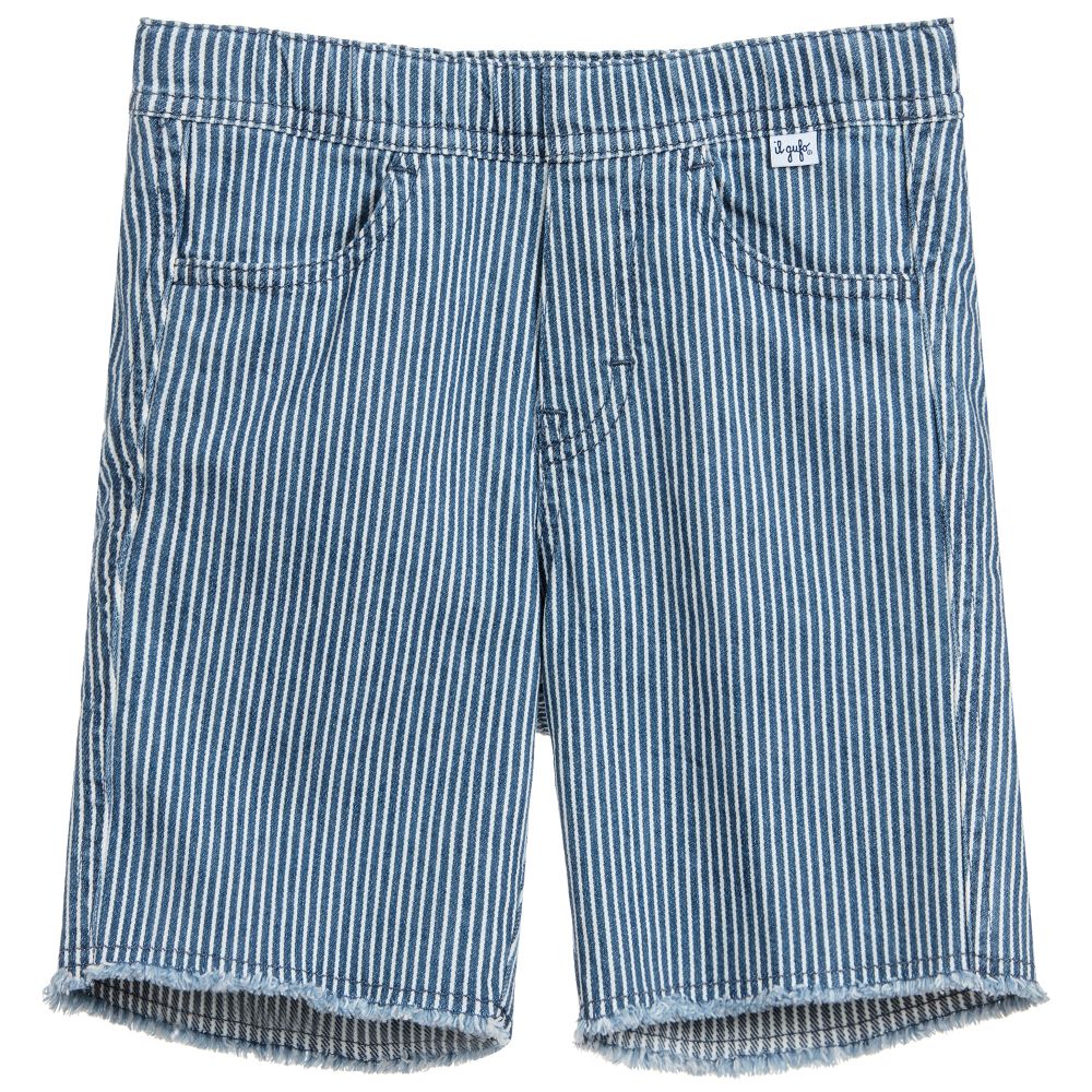 Il Gufo - Boys Striped Cotton Shorts | Childrensalon