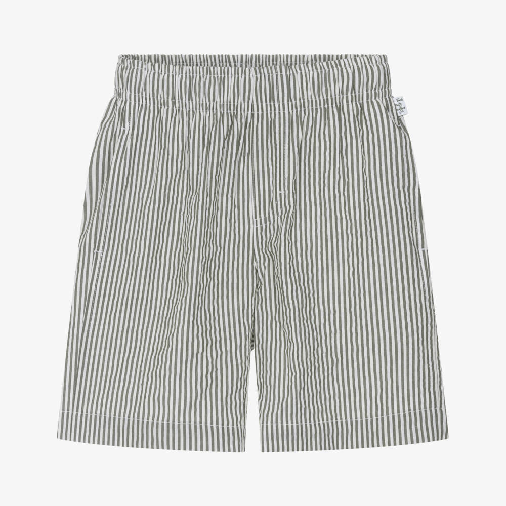 Il Gufo-Boys Striped Cotton Summer Shorts | Childrensalon Outlet