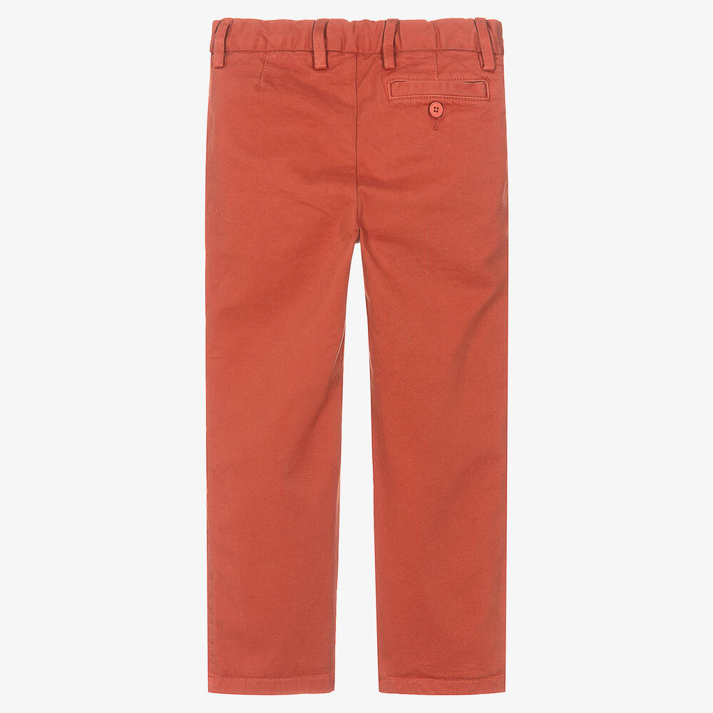 Il Gufo-Boys Terracotta Red Cotton Trousers | Childrensalon Outlet