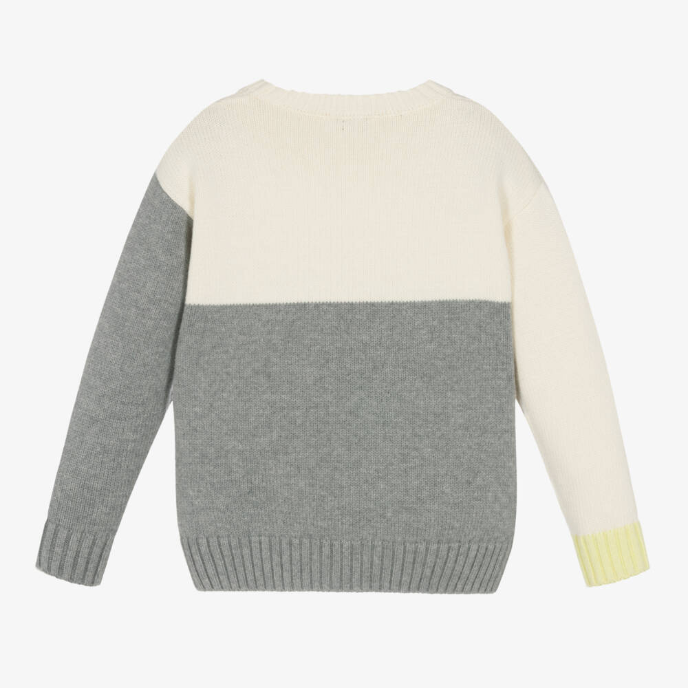 Il Gufo-Boys Two-Tone Cotton Knit Jumper | Childrensalon Outlet