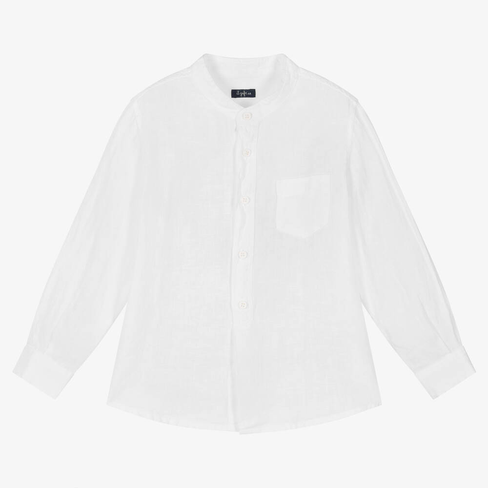 Il Gufo - Белая льняная рубашка без воротника | Childrensalon