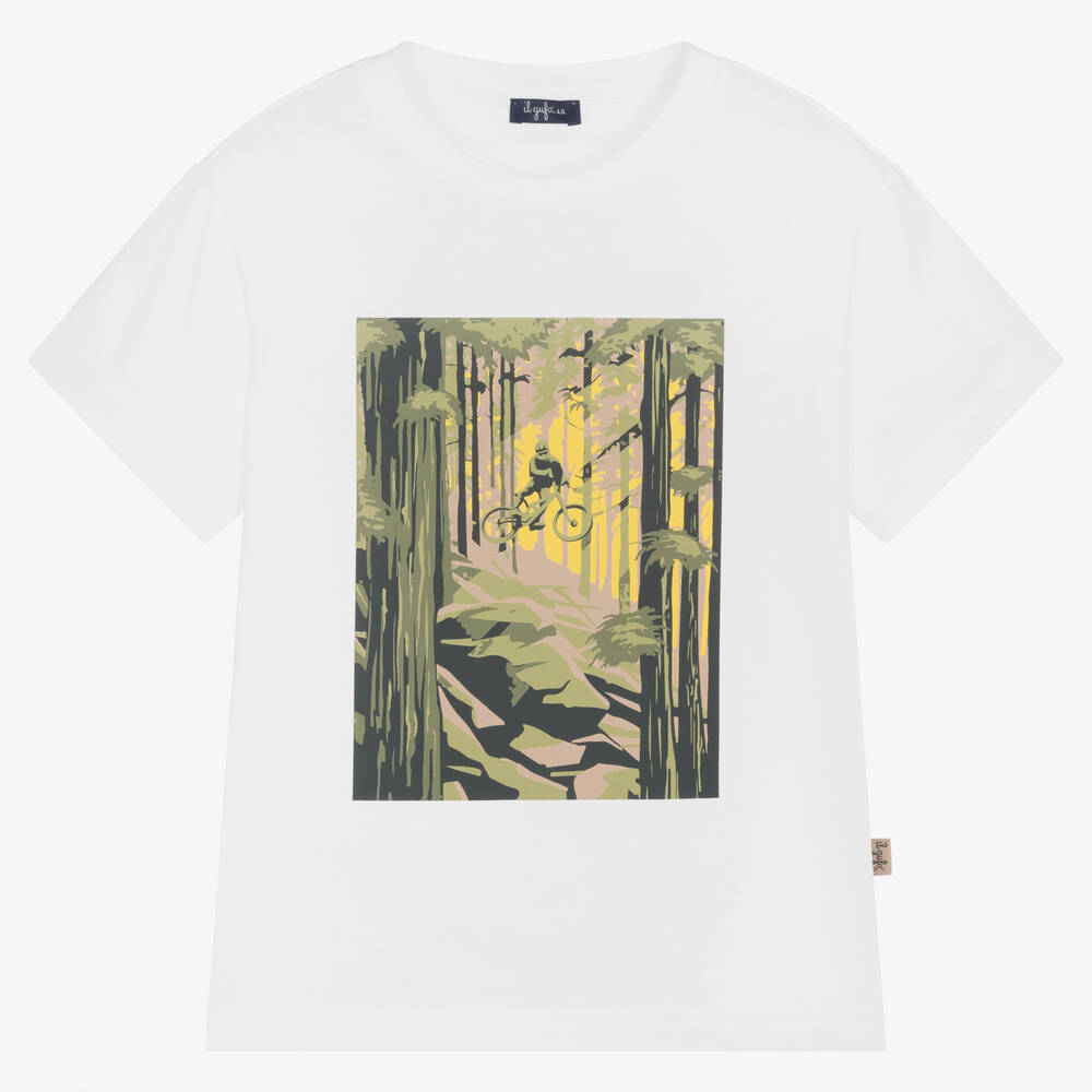 Il Gufo-Белая футболка из хлопкового джерси | Childrensalon Outlet