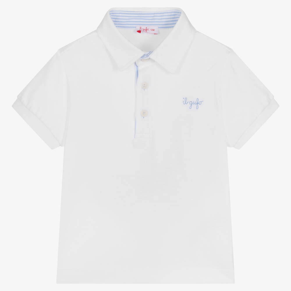 Il Gufo - Weißes Baumwoll-Poloshirt | Childrensalon