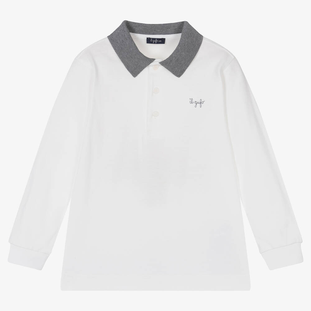 Il Gufo - Weißes Baumwoll-Poloshirt | Childrensalon