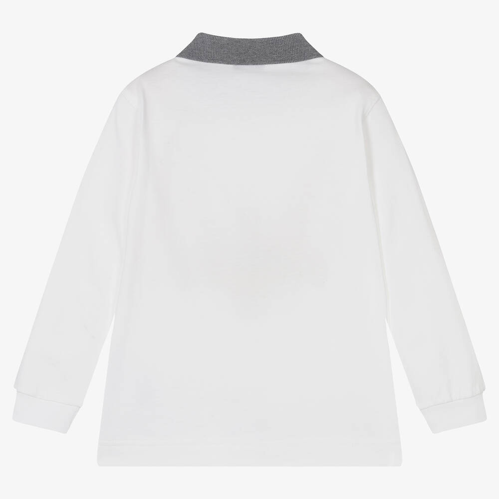 Il Gufo-توب بولو قطن لون أبيض للأولاد | Childrensalon Outlet
